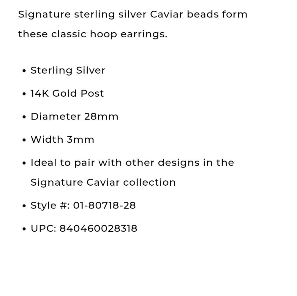 LAGOS Silver Beaded Hoop Earrings - Picture 3 of 3